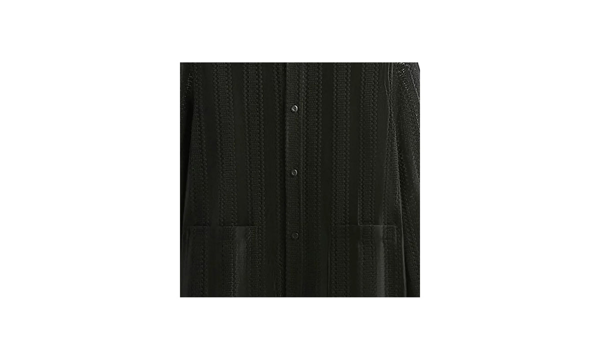 Ladder Lace Boxy Collared Overshirt "Black" KITH37