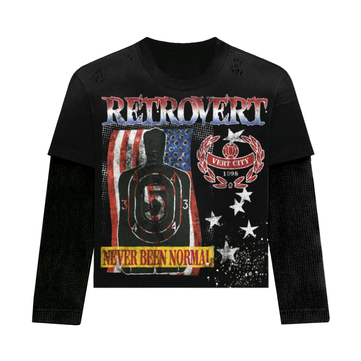 Retrovert Thermal "USA" Longsleeve - Black