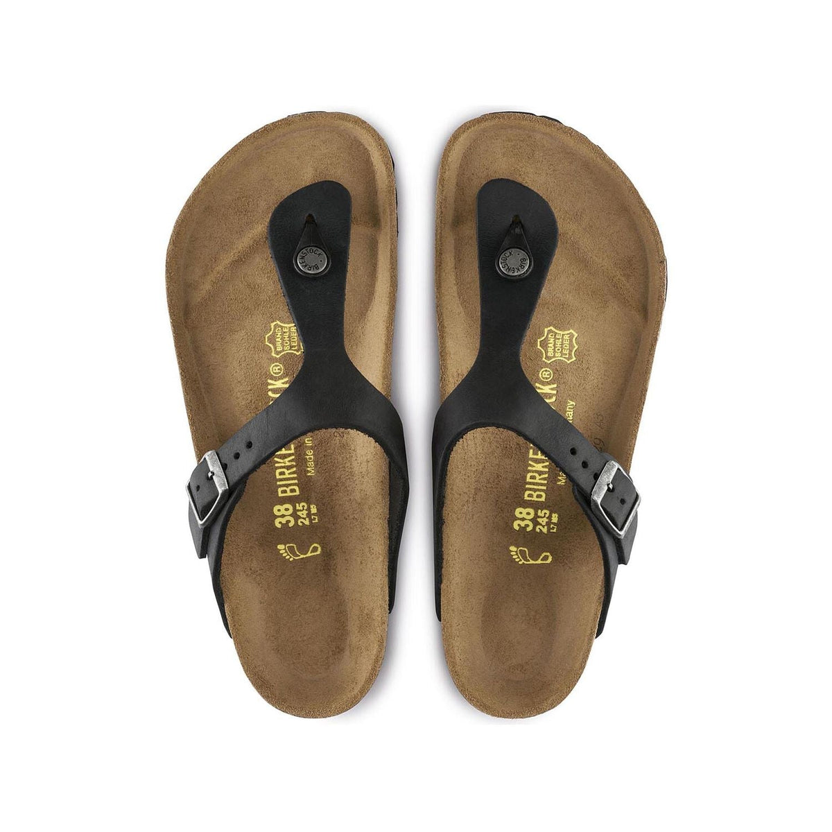 Gizeh Oiled Leather Sandal in Black