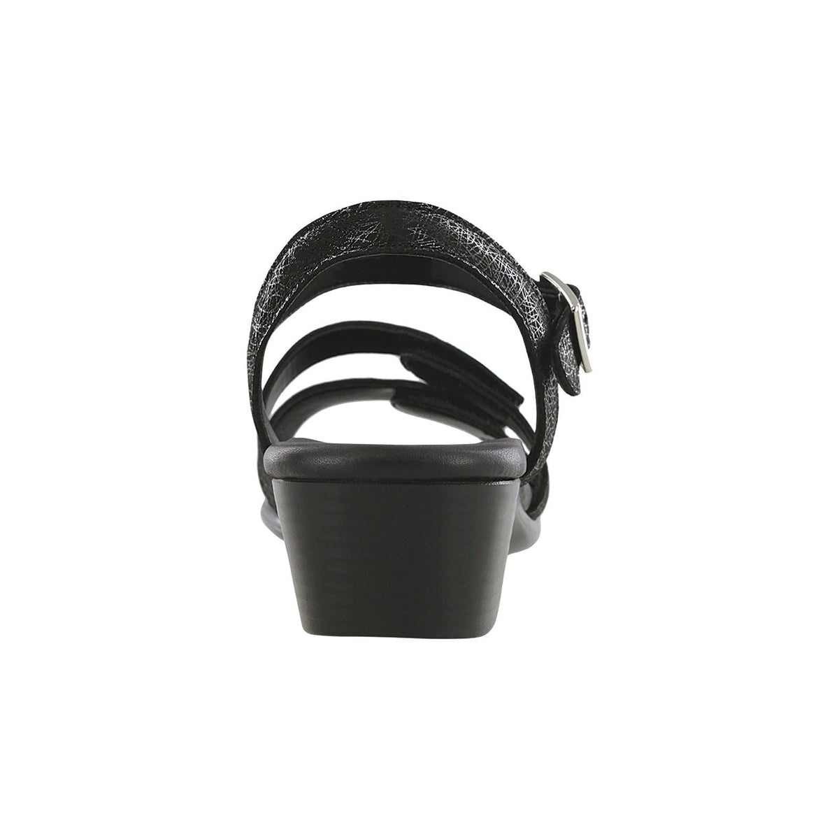 Women's Savanna Heel Strap Sandal in Web Black