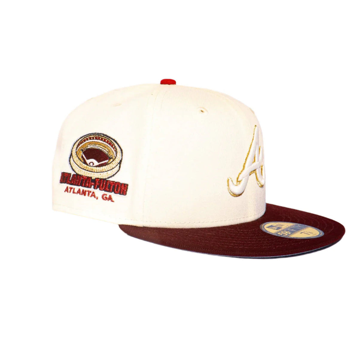 New Era 59Fifty Atlanta Braves "Atlanta-Fulton Stadium" Hat - "Chrome"
