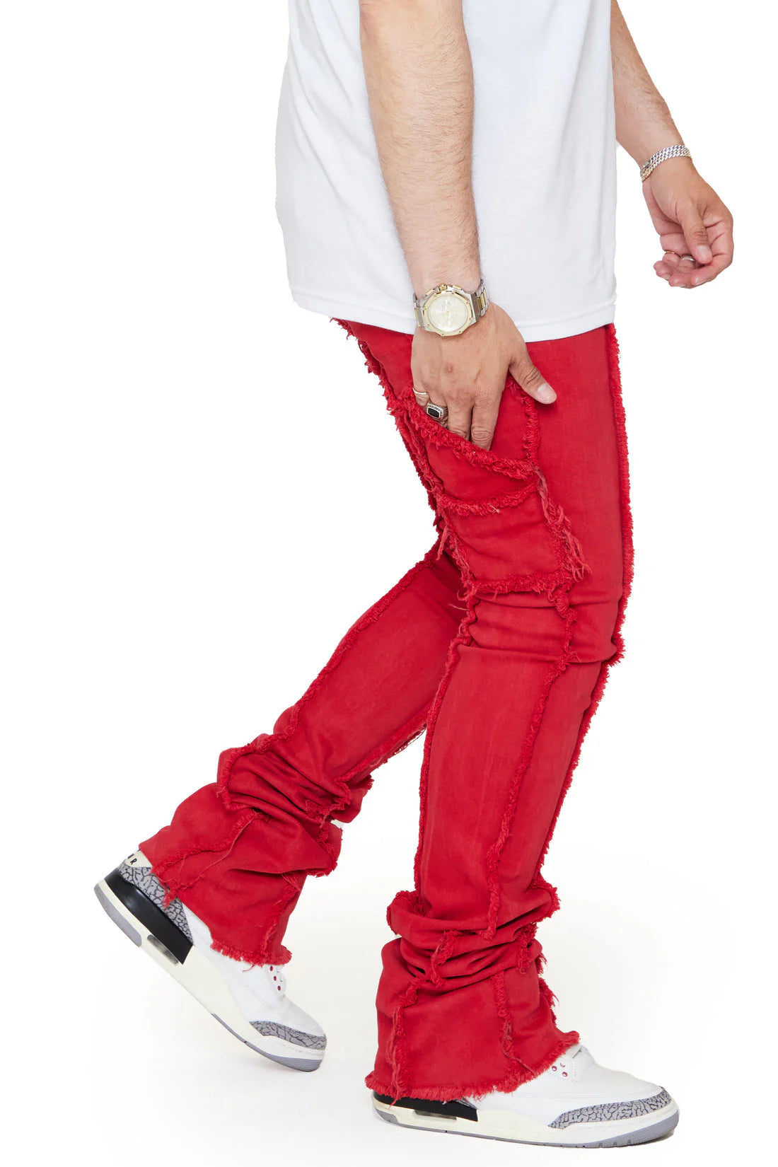 Valabasas "V-ESNTL" Super Stacked Denim - Red
