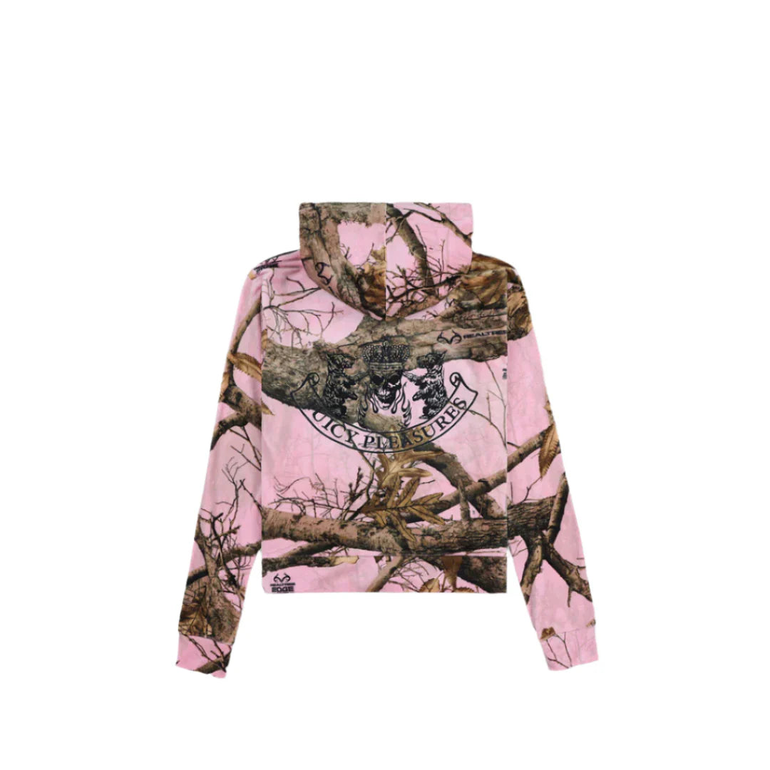 Pleasures x RealTree Women's Velour Robertson Hoodie - Pink Edge
