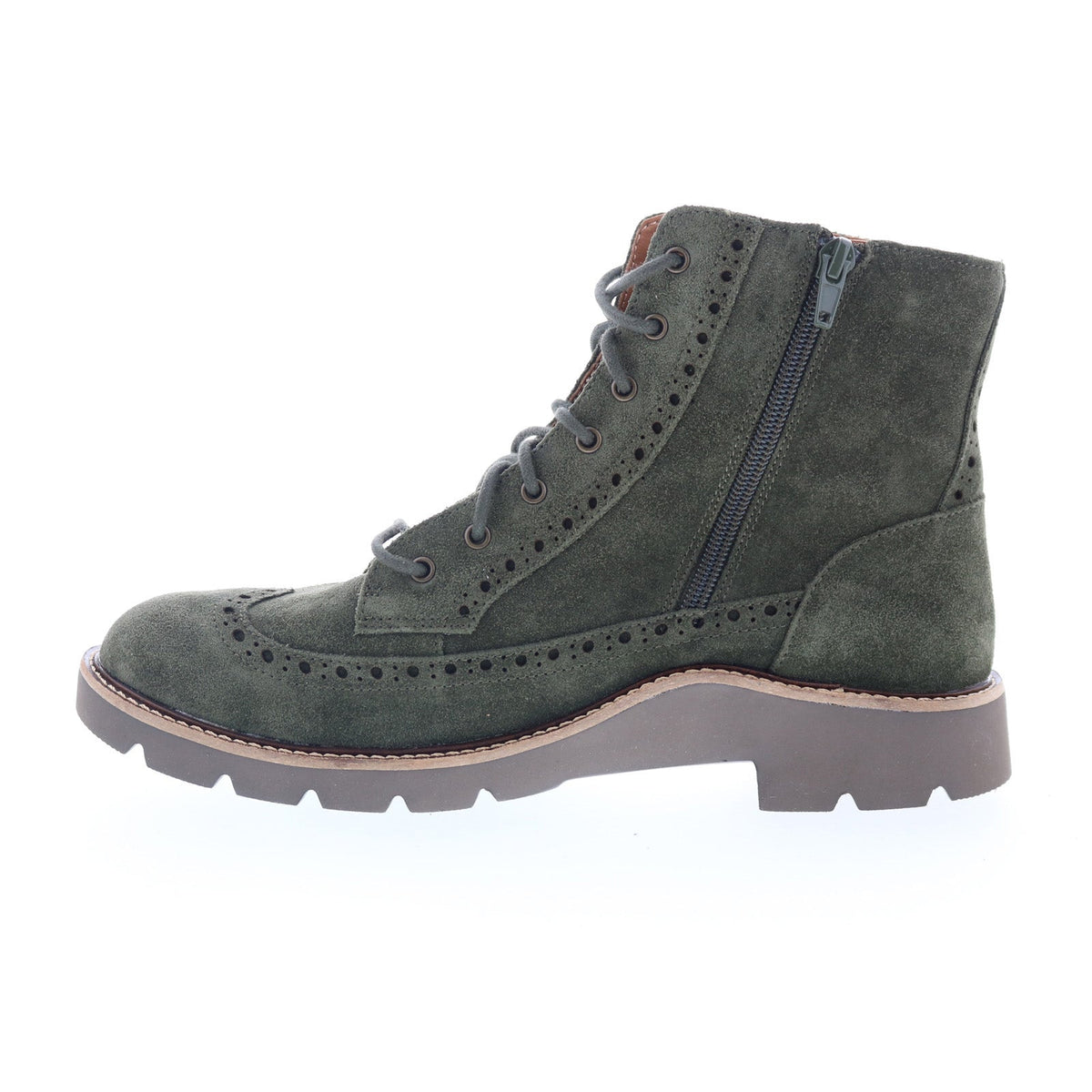 Aetrex Margot LL504 Womens Green Suede Lace Up Casual Dress Boots