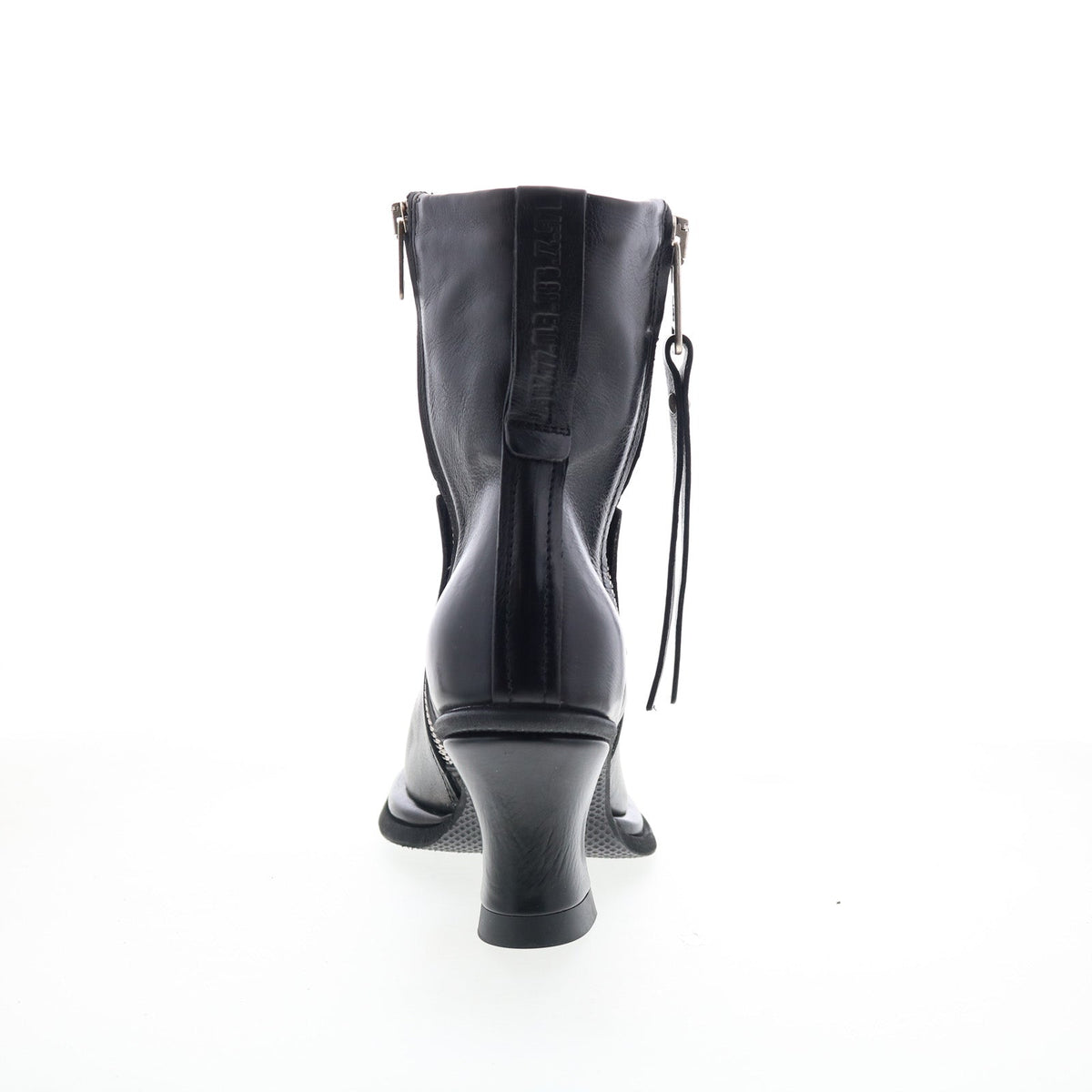 Nelle Womens Black Leather Zipper Casual Dress Boots