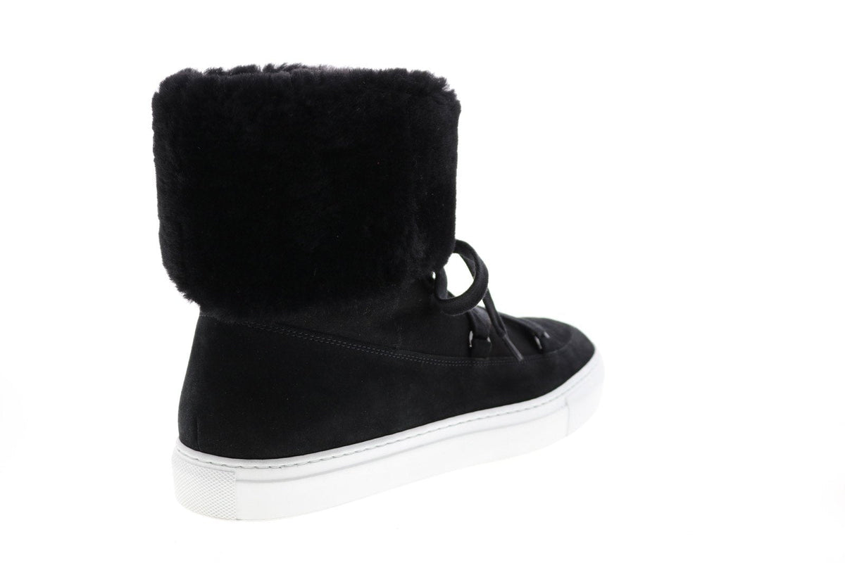 Aquatalia Valarie Suede Shearling Womens Black Suede Zip Laced Boots