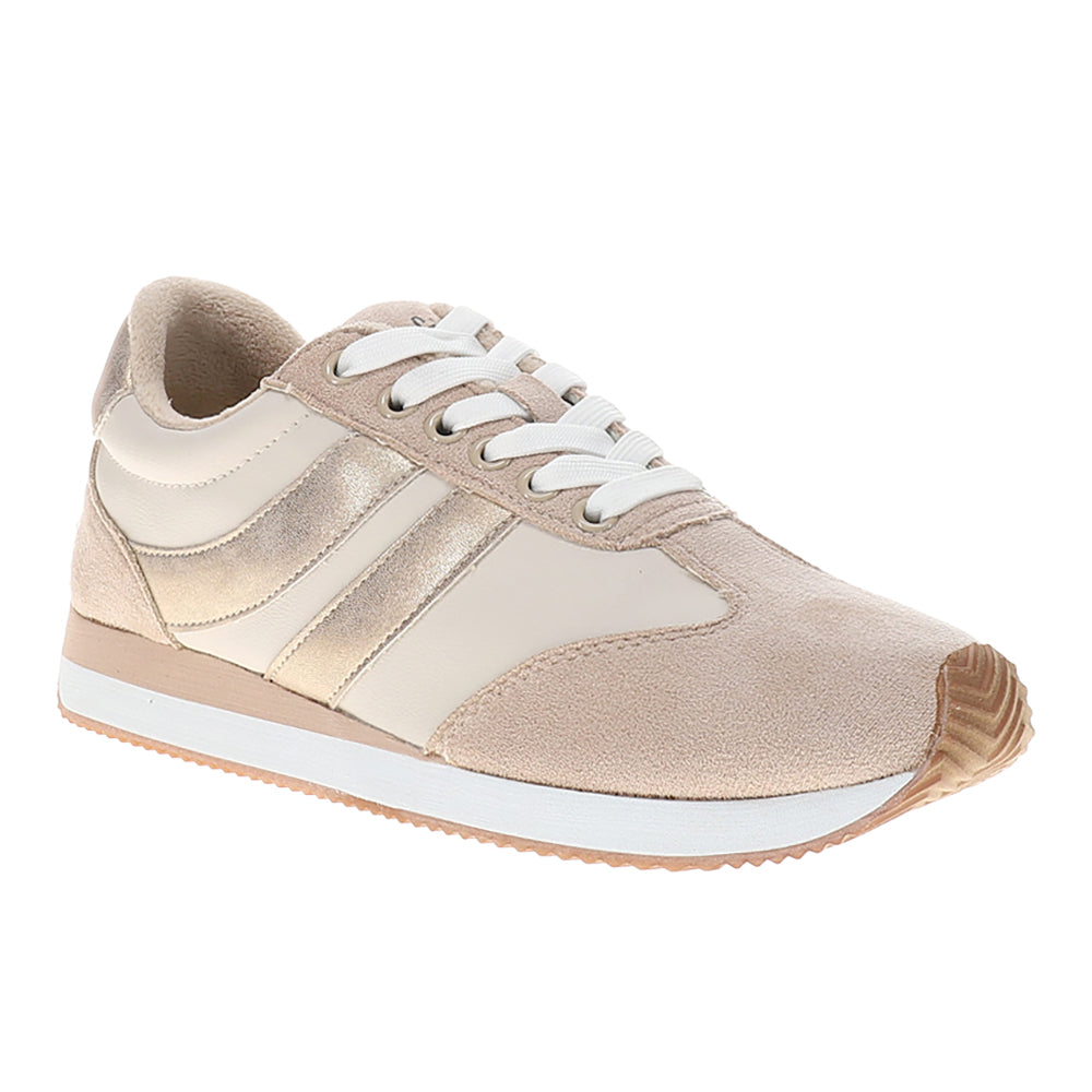 Jet Lag Metallic Lace Up Sneakers