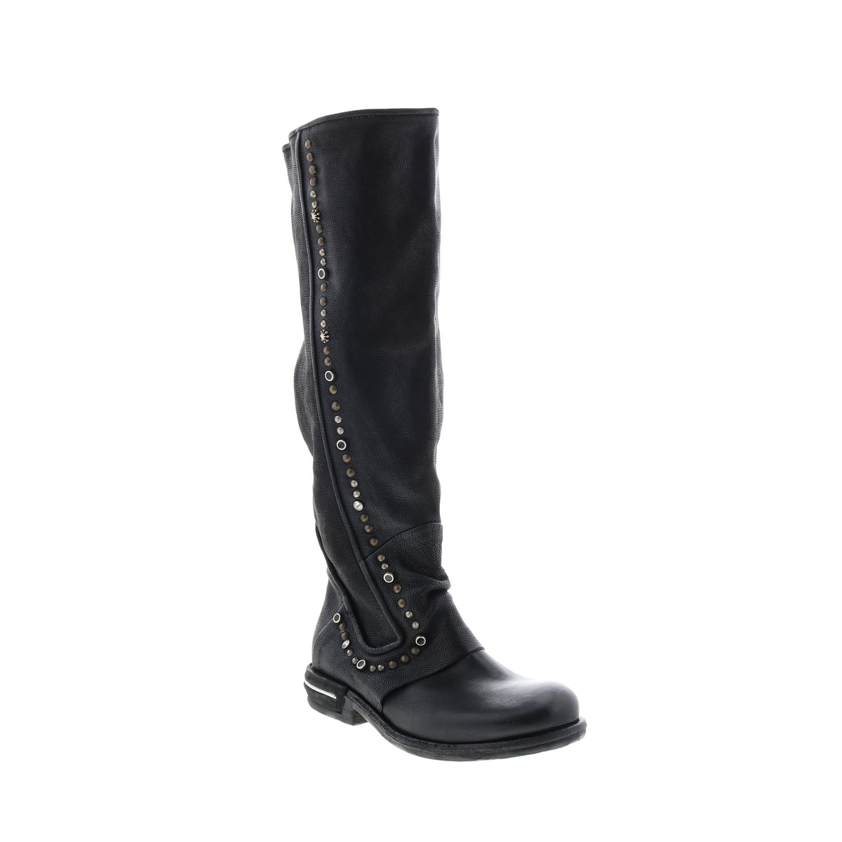 Tye 516338-201 Womens Black Leather Zipper Knee High Boots