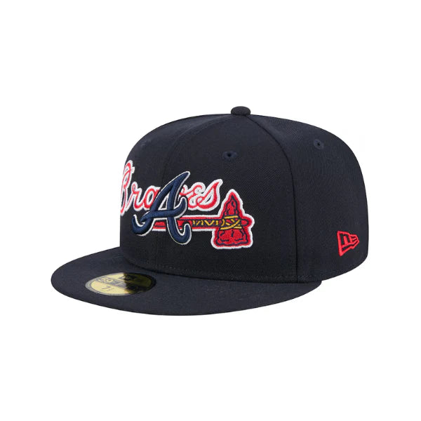 New Era Atlanta Braves Overlap 59Fifty Fitted - Navy