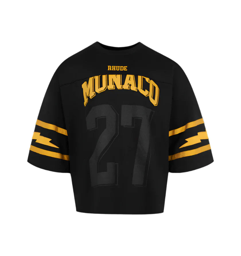 Rhude Monaco Football Jersey - Vintage Black/Yellow