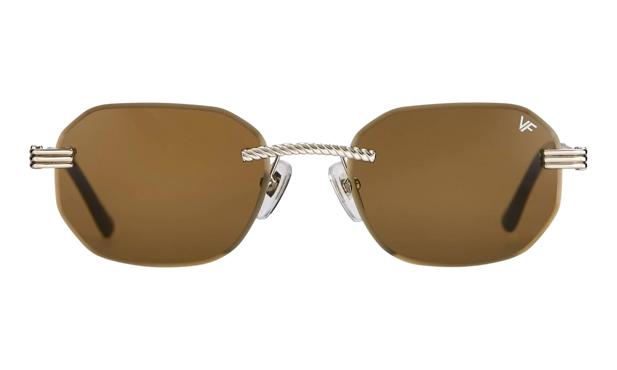 Hustler Rimless Drill Mount 24KT "White Gold / Brown" DMHU2 0045 42B6