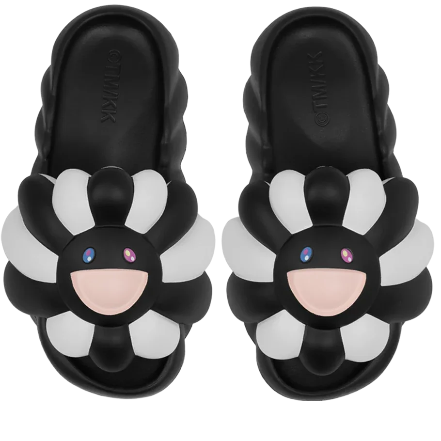 Takashi Murakami Ohana Full-Bloom Slide Black White Pink (Complexcon)