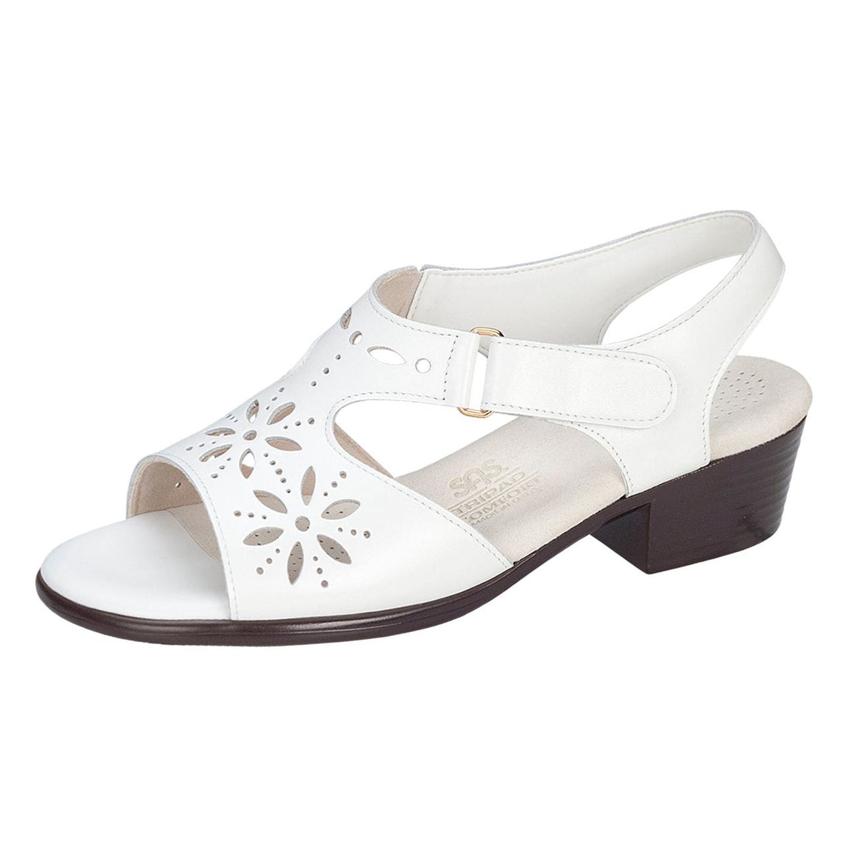 Women's Sunburst Heel Strap Sandal in White