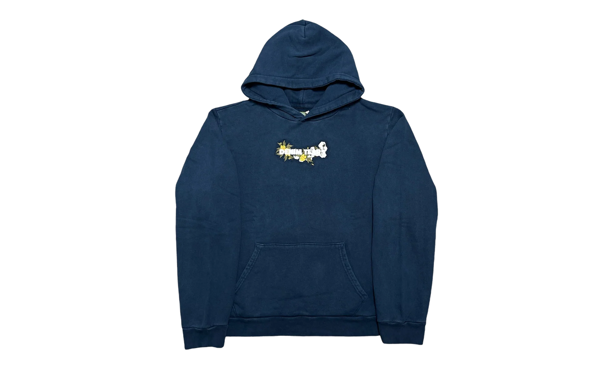 Embroidered Floral Logo Hoodie "Navy" DT282
