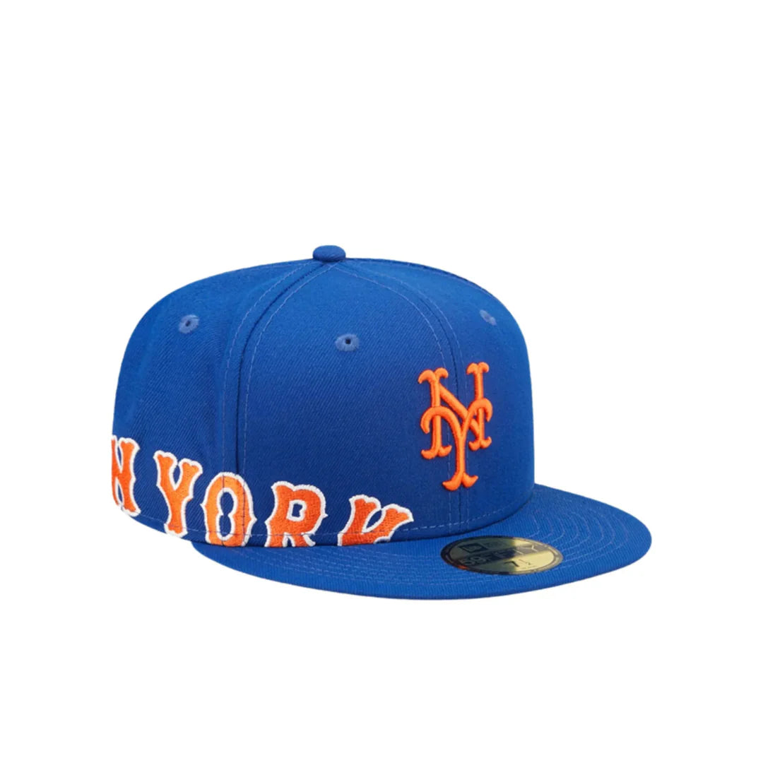 New Era 59Fifty New York Side Split Fitted Hat "Blue/Orange"