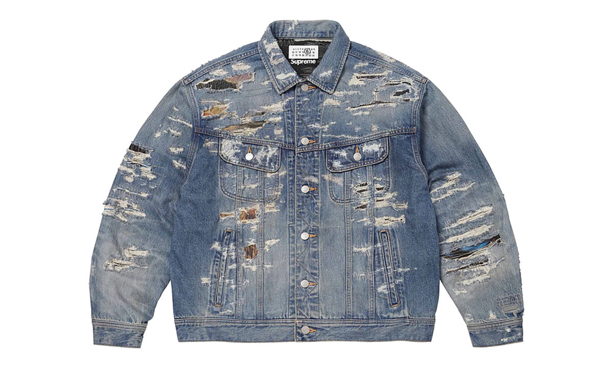 MM6 Maison Margiela Distressed Selvedge Denim Trucker Jacket "SS26 - Blue" SU27184