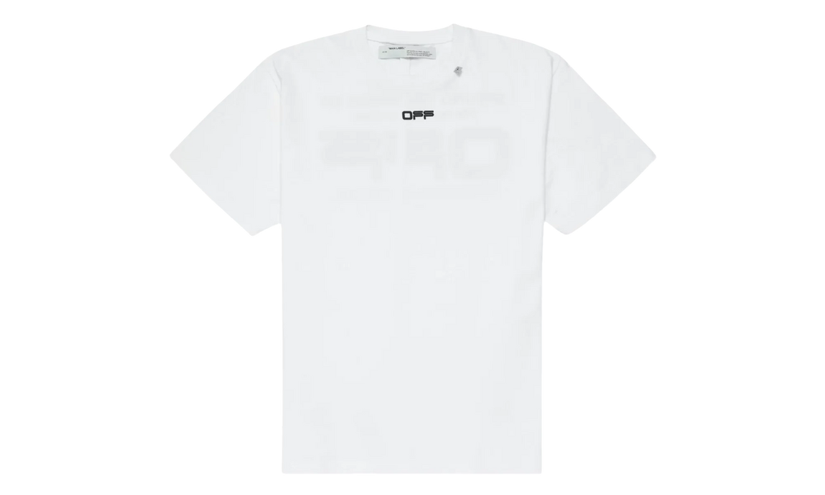 Slim Fit Airport Tape Print T-Shirt "White" OMAA027S201850030188