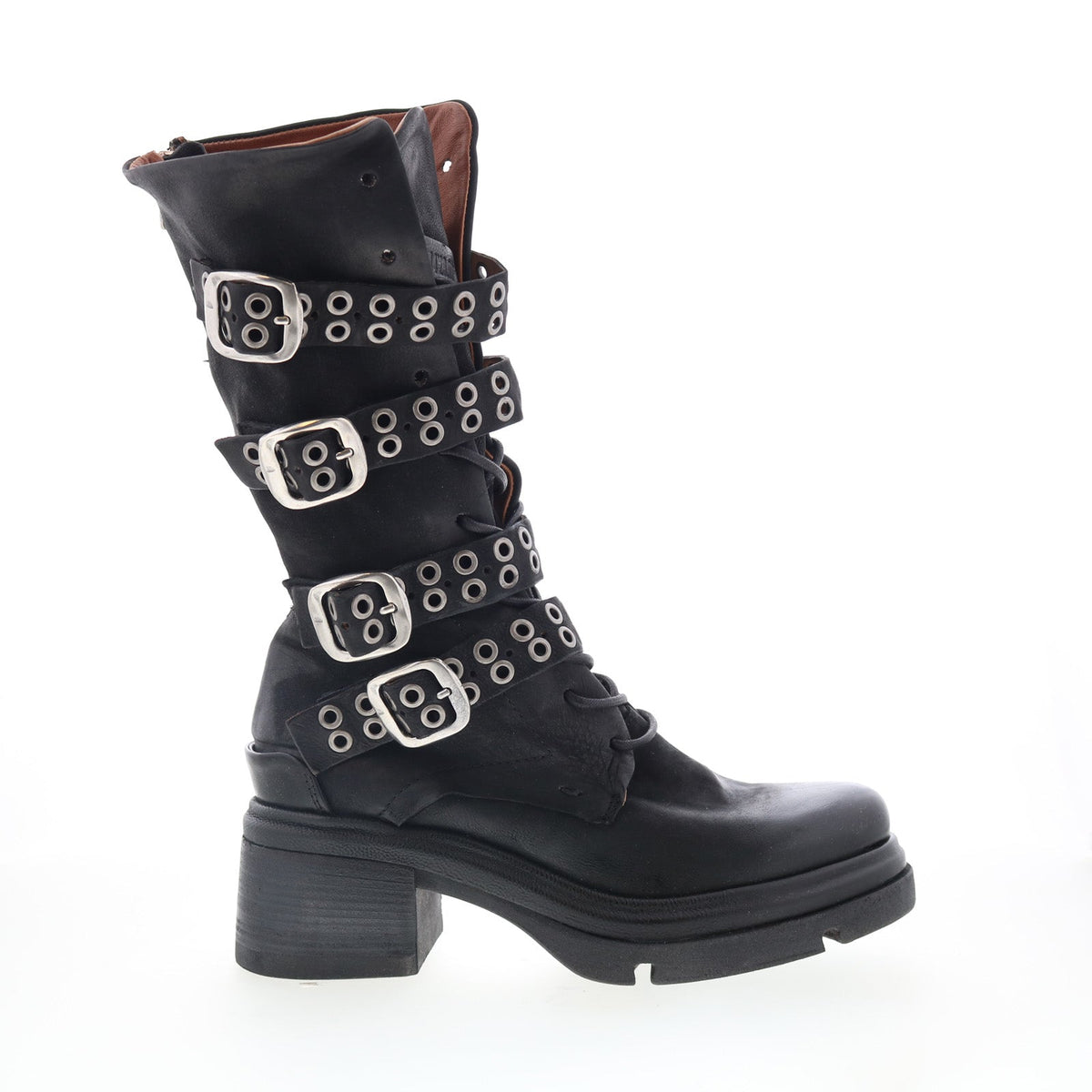 Ellington Womens Black Leather Zipper Casual Dress Boots