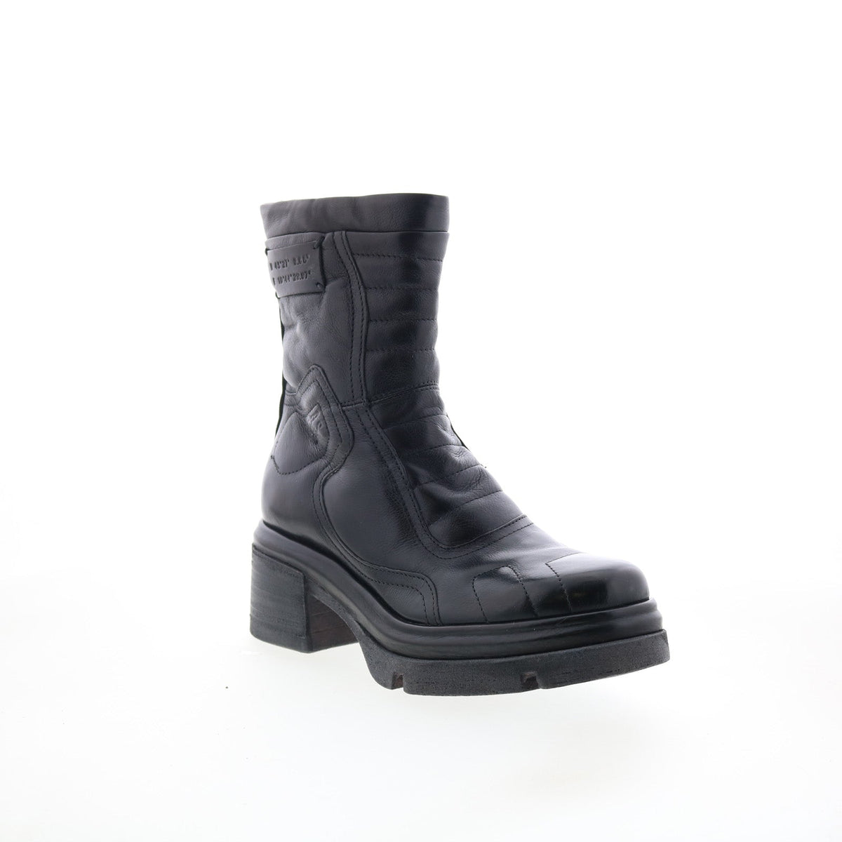Ethel Womens Black Leather Zipper Casual Dress Boots