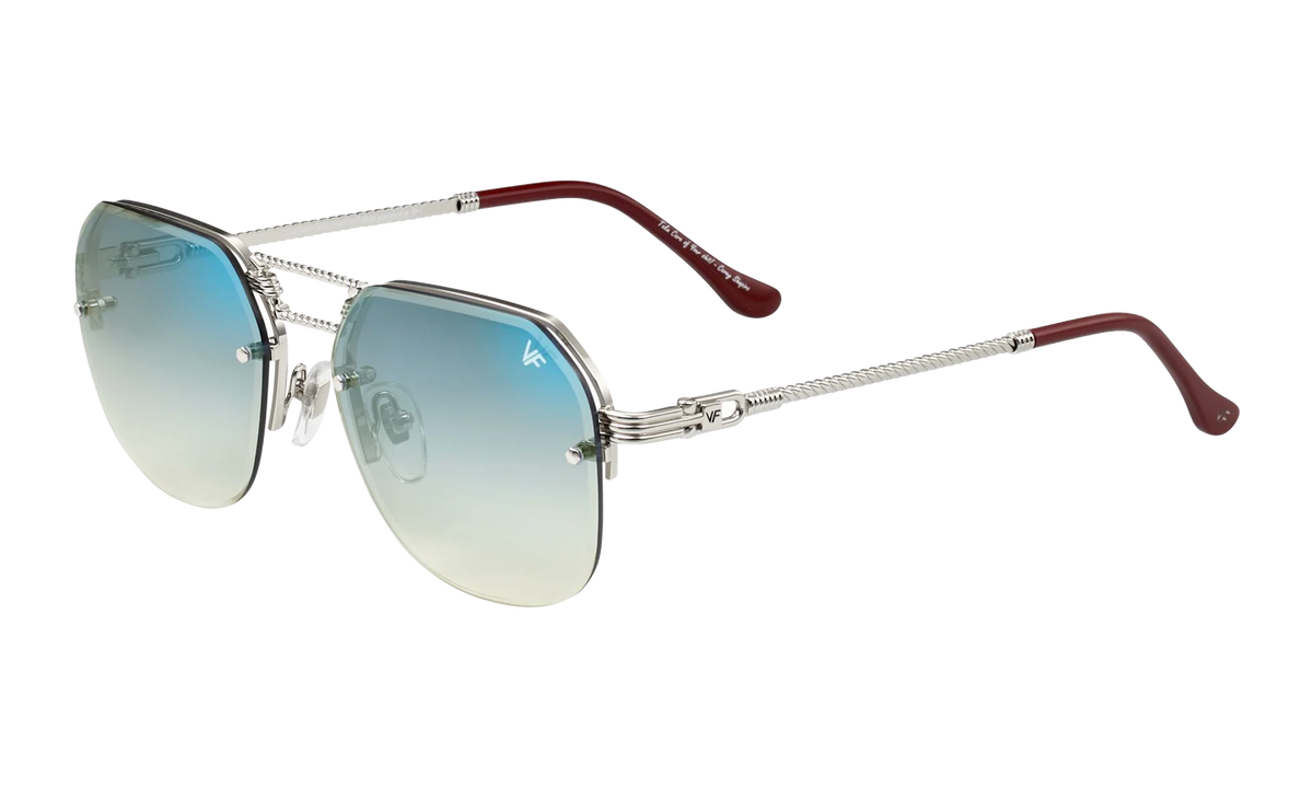 CEO Bevel Rimless Drill Mount 18KT "White Gold / Pastel Blue Flash Silver" DMCE2 0006 48A5