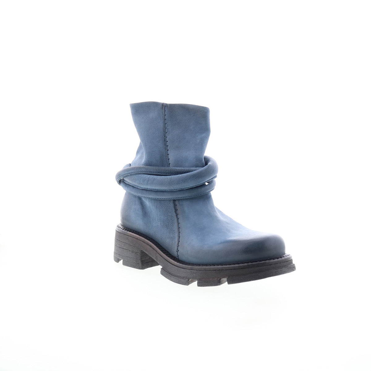 Linder Womens Blue Leather Zipper Casual Dress Boots