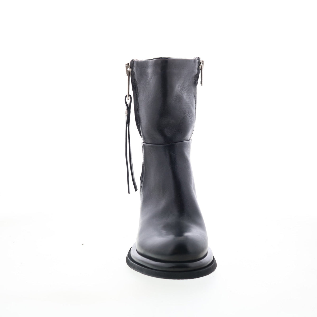 Nelle Womens Black Leather Zipper Casual Dress Boots