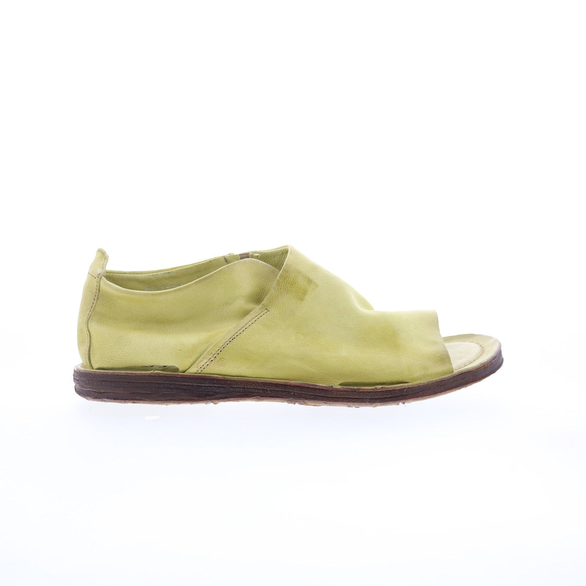 Reiley Womens Green Leather Slip On Mule Flats Shoes