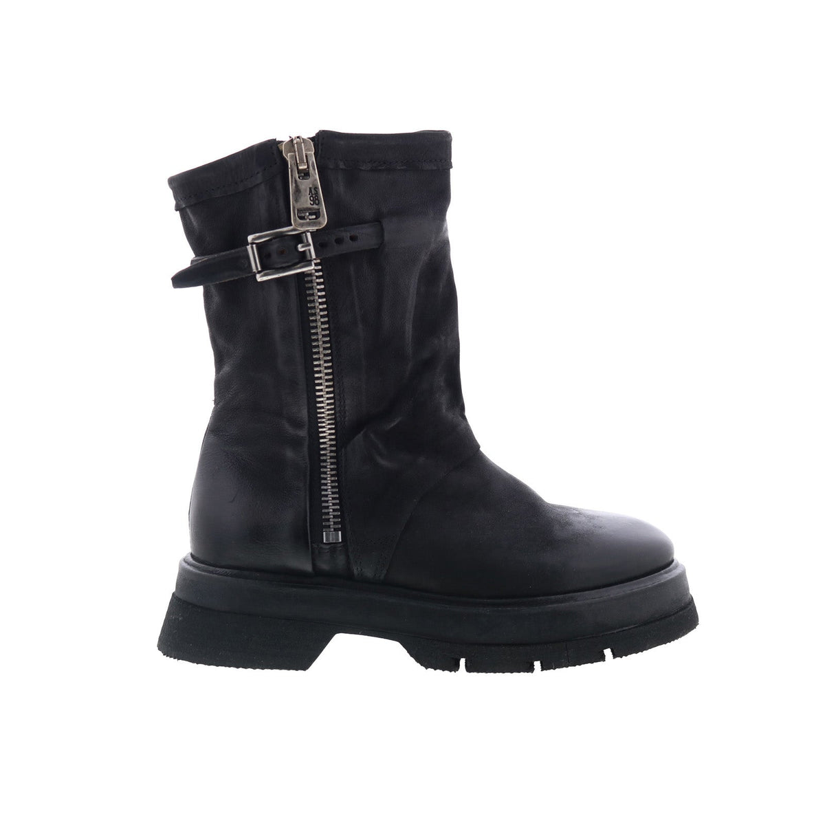 Vinson Womens Black Leather Zipper Casual Dress Boots
